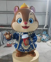 Duurzaam lichtgewicht FRP cartoon astronaut beeld voor pretpark, wetenschapsmuseum, kinderspeelplaats, grootschalig ruimtevaarder standbeeld