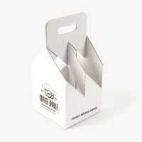Boîte d'emballage en carton ondulé personnalisée pour vente à emporter, porte-gobelet pour boissons, café, thé, avec poignée
