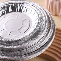 Plateau à pizza rond jetable de 7 pouces en aluminium alimentaire, compatible friteuse à air, plat de cuisson peu profond pour four