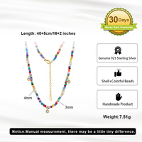 RINNTIN PSN06 Bohème De Luxe Shell Perle Collier Zircon Coloré Perlé Ras Du Cou Femmes Réglable Perle Collier Bijoux