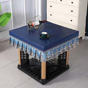 Housse de table <span class=keywords><strong>carrée</strong></span> pour foyer extérieur, table de mahjong et table à manger, anti-huile, résistante à la chaleur, imperméable, lavable, anti-poussière et antidérapante - Product Image 6