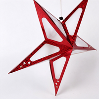 Ornement suspendu étoile pentagramme en PVC découpé au laser 3D, décoration festive pour anniversaires, centres commerciaux et scènes de fête, vente en gros