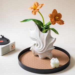 Französische Retro kreative Keramik vase weiße hydro po nische Blume, die Advanced Sense für Wohnzimmer verzierungen arrangiert - Product Image 4