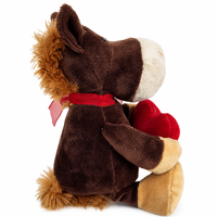 Peluche âne brun avec cœur rouge Te Amo, cadeau personnalisé de la Saint-Valentin pour enfants
