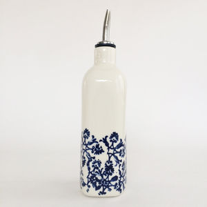 Bouteille à huile d'olive en céramique de porcelaine vintage bleue et blanche Distributeur d'huile pour la maison Restaurant - Product Image 2