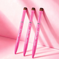Pinceau à ongles de qualité supérieure avec manche en métal rose, 100% poils de Kolinsky, étiquette privée, logo personnalisé, pinceau français pour ongles # 10 # 12 # 14