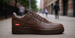 Supreme X Nike Air Force 1 Low Baroque Marrón Cuero genuino Zapatos casuales con cordones Unisex Todas las estaciones - Product Image 2