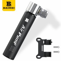 Pompe à vélo compacte BAIMEI en alliage d'aluminium, légère et portable, gonfleur d'air manuel pour valve Schrader et Presta