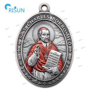 Collar con Colgante <span class=keywords><strong>de</strong></span> San Carlos <span class=keywords><strong>de</strong></span> Borromeo, Medalla Personalizada <span class=keywords><strong>de</strong></span> San Carlos <span class=keywords><strong>de</strong></span> Borromeo, Centro <span class=keywords><strong>de</strong></span> Rosario Católico Religioso - Product Image 4