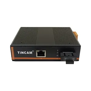 محول وسائط TINCAM صناعي 1*SC+1*RJ45 10/100M متعدد الأوضاع ثنائي الألياف 2 كم 1310 نانومتر مفتاح شبكة صناعية DC12-52 فولت