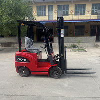 Chariot élévateur électrique compact 1 tonne à batterie plomb-acide, pneus pleins, mât bi-étages pour terrains accidentés et usage en entrepôt – Vente directe usine