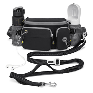 Ceinture de dressage pour animaux de compagnie, grande ceinture de luxe pour promenades canines avec distributeur de sacs à déjections, fabricant de ceintures de taille mains libres pour la course - Product Image 1