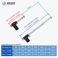 Factory Direct 6000N DC Motor Electric Linear Actuator 12V/24V for Adjustable Bed Smart Furniture