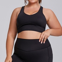 Soutien-gorge de sport respirant et très élastique pour femme, grande taille, maintien élevé, bretelles croisées, en Spandex/Nylon pour adultes