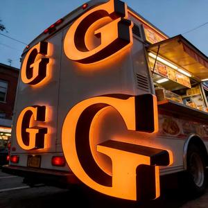 SONGWEN Custom Acrylic LED Wall <b>Letters</b> 2700K Warm White Illuminated Outdoor Business Logo Sign with Easy Installation - Product Image 2