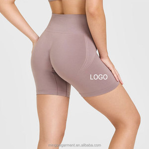 <span class=keywords><strong>Shorts</strong></span> Deportivos de Cintura Alta para Mujer, con Logotipo OEM, Elastano, Nailon, Sin Costuras, Ventilados, Personalizados, para Yoga, Gimnasio, Running - Product Image 4