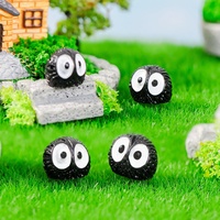 CP003 Miniatures et décorations de table en résine 3D, mignonnes, noires, en forme de briquettes et d'elfes, pour micro-paysages, accessoires de décoration, sac