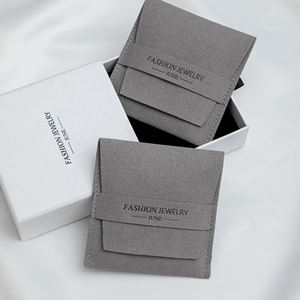 Paquet <span class=keywords><strong>de</strong></span> bijoux personnalisé en microfibre grise <span class=keywords><strong>de</strong></span> vente chaude <span class=keywords><strong>pour</strong></span> boucle d'oreille, bracelet, collier, pendentif, boîte à bijoux et tampon d'insertion avec bûche - Product Image 4