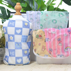 Chaleco de malla para mascotas, diseño de dibujos animados, lindo, de verano, ligero, transpirable, ropa para perros y gatos, rosa, amarillo, verde, azul, blanco - Product Image 3