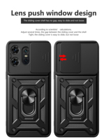 Étui pour téléphone Motorola Edge 40/50/60 Pro avec protection coulissante pour l'appareil photo, support et anneau, Fundas Carcasa