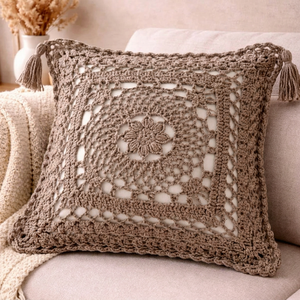 Handmade Boho Macrame <b>Pillow</b> Cover, 100% Cotton Cushion Cover, Vintage Decorative Throw <b>Pillow</b>, <b>Sofa</b> Bed Home Decor - Product Image 1
