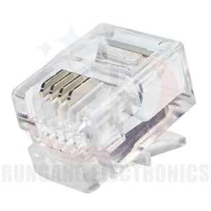 RG RJ9 RJ12 RJ45 Male <strong>Connector</strong> 2-<strong>Core</strong> Modular <strong>Plug</strong> 6P6C 6P4C <strong>RJ11</strong> Cat3 Telephone Splitter Ethernet <strong>Connector</strong> - Product Image 1