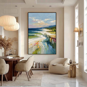 Coastal Embrace Textured Impasto Seascape Oil Painting Home Hotel House Decoration Interior for Wall Decor Decorative Arts - Product Image 6