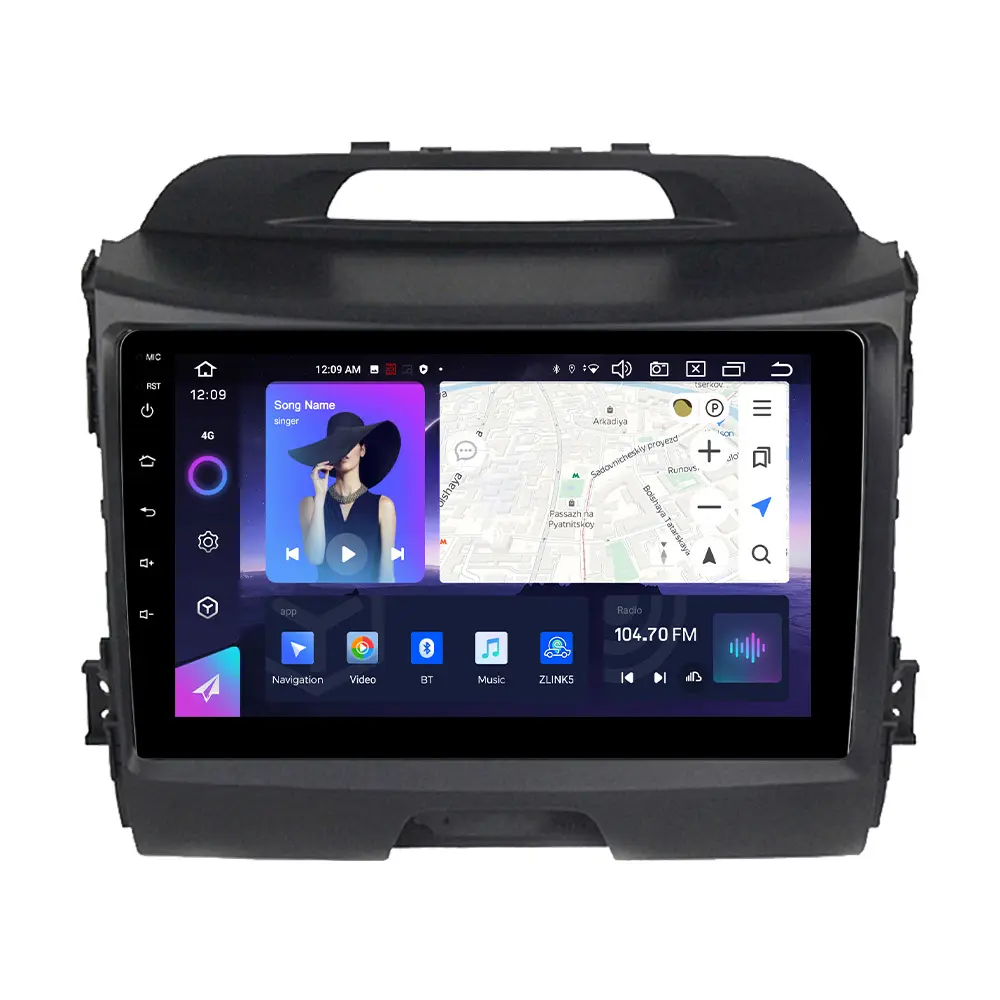 NaviFly NF Android 13 9inch double din car stereo for KIA Sportage 2010-2015 with split screen FM AM AV output