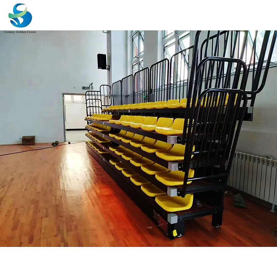 Đầy đủ tự động HDPE băng ghế dự bị có thể thu vào phòng tập thể dục tẩy trắng/có thể thu vào khán đài