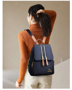 <span class=keywords><strong>Sac</strong></span> à dos <span class=keywords><strong>pour</strong></span> femme en nylon de haute qualité, couleur unie, imperméable, <span class=keywords><strong>sac</strong></span> de voyage de luxe, fermeture éclair, <span class=keywords><strong>sac</strong></span> à bandoulière décontracté <span class=keywords><strong>pour</strong></span> l'école, <span class=keywords><strong>pour</strong></span> filles - Product Image 5