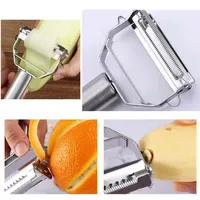 Multifunctionele groente- en fruitschiller van roestvrij staal, milieuvriendelijk, handmatig, voor ui, aardappel, wortel, snijder, rasp, huishoudelijk gereedschap