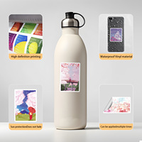 50 Pegatinas Impermeables con Diseño de Flores de Cerezo, Pegatinas Creativas para Ventanas, Papelería, Vasos, Teléfonos Móviles y Otros