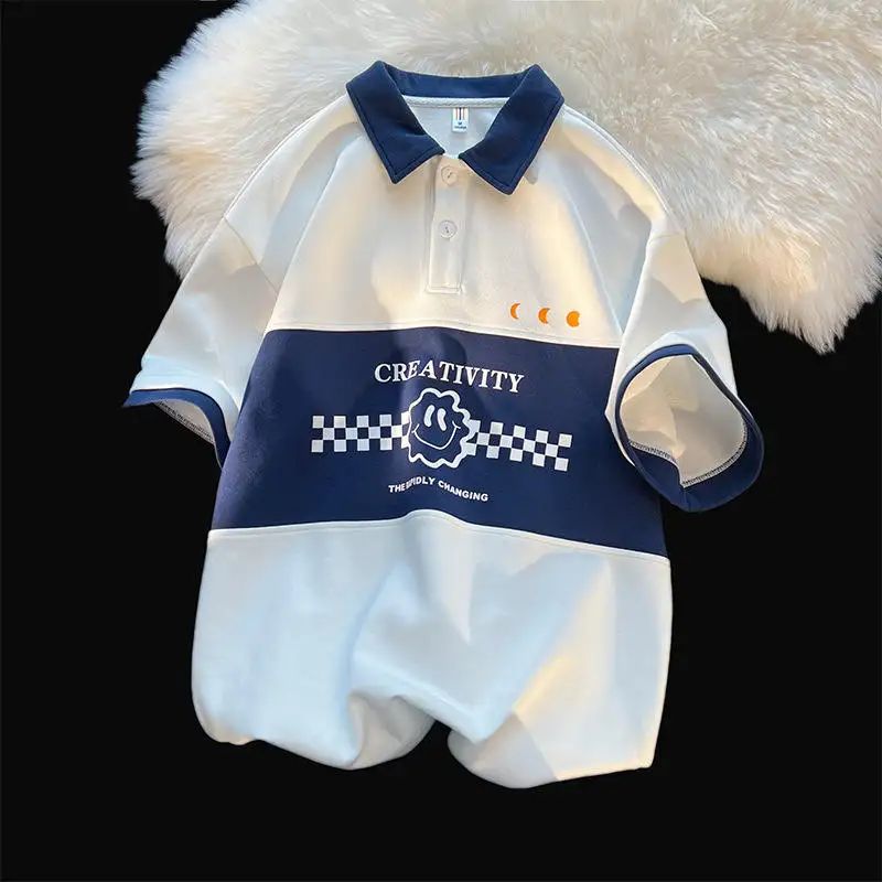 Marka tasarım Trendy moda Waffle termal Vintage golf T Shirt erkek Golf Polo Tee erkek çocuklar için tişörtler kızlar