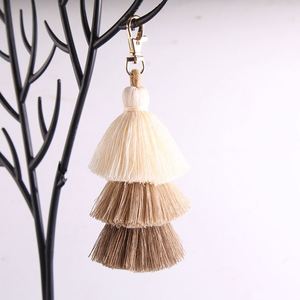 Fashion Boho <b>Rainbow</b> Macrame Tassel Keychain Colorful Bohemian Tassel Charm <b>Bag</b> Charm Pendant Keychain Keyrings - Product Image 4