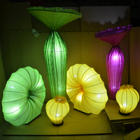Lampe de sol en tissu faite à la main Wabi Sabi, vase organique en forme de coquillage, éclairage LED décoratif, projet commercial, couleur personnalisée