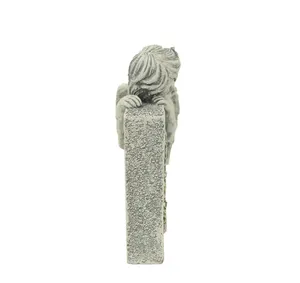 Top Grace personnalisé jardin décor résine pierres tombales squelette ange Statue forme tombe pierre tombale