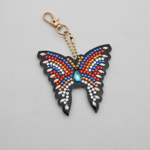 New <span class=keywords><strong>DIY</strong></span> 4 cái 5D sơn kim cương Keychain bướm hình ảnh phim hoạt hình Thiết kế vòng chìa khóa trang trí quà tặng - Product Image 2