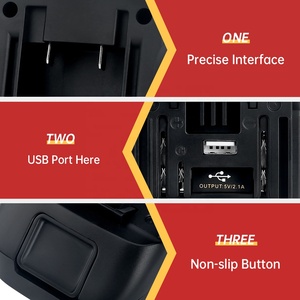 Adaptateur d'Accumulateur BPS18M Compatible avec les Batteries <span class=keywords><strong>Black</strong></span> and <span class=keywords><strong>Decker</strong></span> 20v Convertir en <span class=keywords><strong>Outils</strong></span> Électriques Sans Fil Makita 18v avec Port USB - Product Image 2