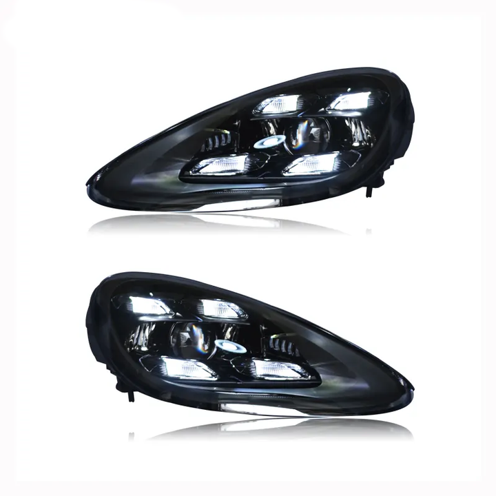 LT LED DRL Lightbar Headlights Porsche Cayenne 92A 14-17 Facelift black LHD