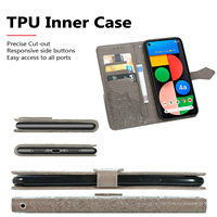 TPU PC Retro Pattern Wallet Card Phone Case Anti-Shock & Fall Simple Business Style Cover pour Google Pixel 9 8 7 6 5 Pro