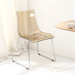 Transparent Acrylic Dining Chair With <b>Backrest</b> Modern Minimalist Design For Home Kitchen Adult Use - Product Image 2
