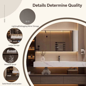 Ensemble de meubles de salle de bain de luxe en contreplaqué, vasque murale, armoire de rangement pour salle de bain avec <span class=keywords><strong>lavabo</strong></span> et miroir - Product Image 3