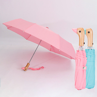 Cadre durable 3 pliant automatique bon parapluie coupe-vent à tête de canard
