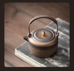 MSH, tetera de cerámica china con haz de manzana, tetera de gres Retro de cocción antigua - Product Image 6