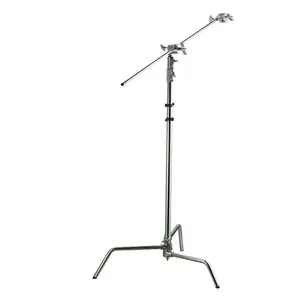 2920mm 3m Light Stand 20kg Silver C Stand 11ft Double Riser C Stand Kit With Gobo Head 40" Grip