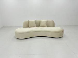 Maintenant simple sur l'aire de repos du canapé incurvé de la lune, le salon, le tissu de meubles de salon de beauté forme spéciale - Product Image 3
