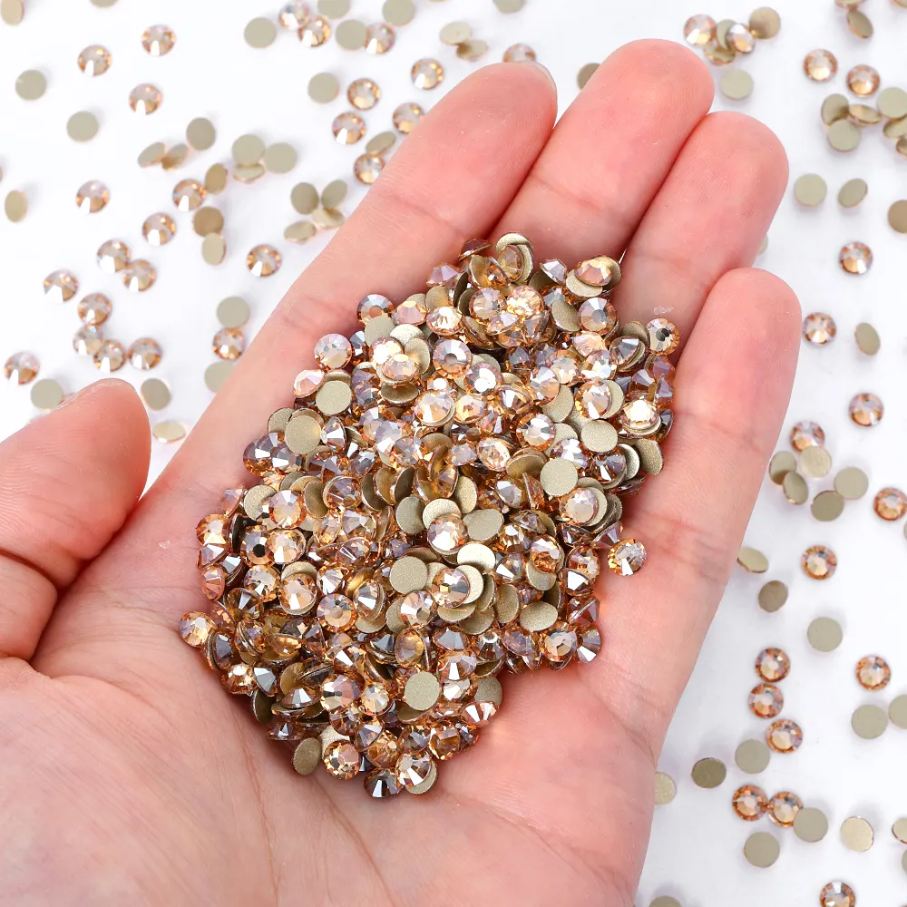 SS3-SS50 Bulk Strass Großhandel Glas Strass Flache Rückseite Nicht Hotfix Glitter Diamant Stein Für Kleidungs stück Nagel ArtT