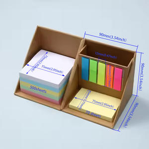 GemFully Produits de bureau d'intérieur Organisateur de papeterie Logo personnalisé <span class=keywords><strong>Cube</strong></span> de notes autocollantes avec porte-cartes de visite de bureau - Product Image 2