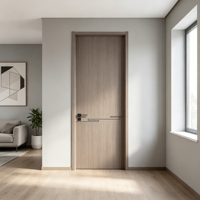 Porte en PVC polymère WPC minimaliste à 6 panneaux, finition personnalisée, pour salle de bain, salon et chambre à coucher