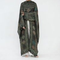 Nouvelle Abaya Islamique 2026 pour Femme, Robe Musulmane en Pashmina Jacquard avec Strass, Cardigan Abaya, Robe Abaya Ouverte Modeste de Dubaï avec Hijab